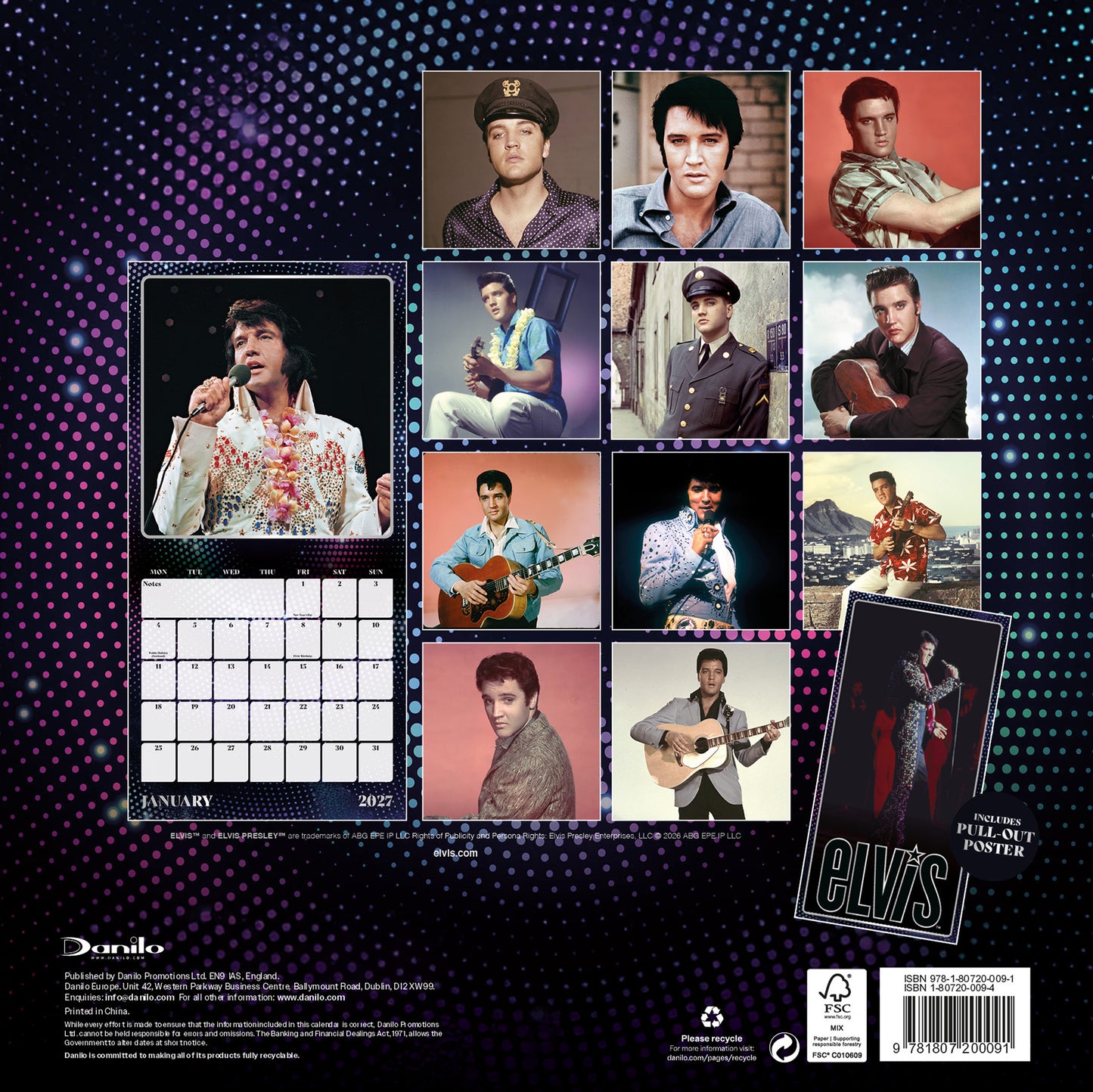 Elvis 2027 Square Calendar