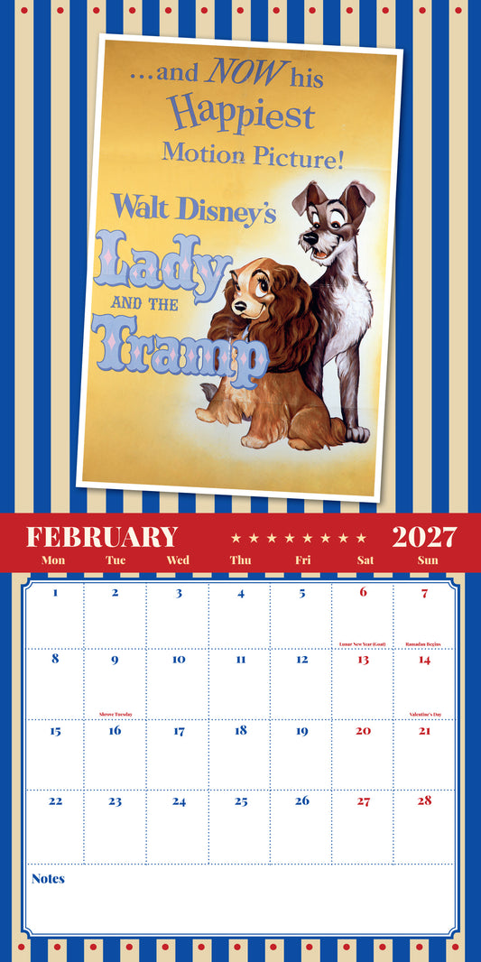 Disney Vintage Posters 2027 Square Calendar