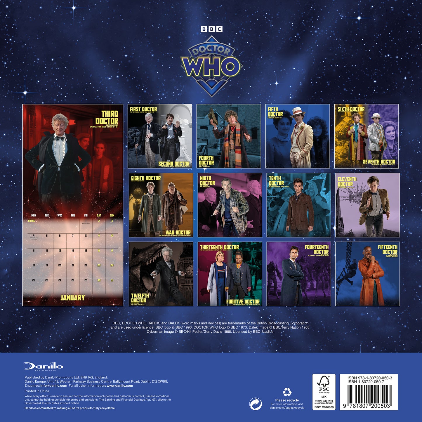 Doctor Who Classic Edition 2027 Square Calendar