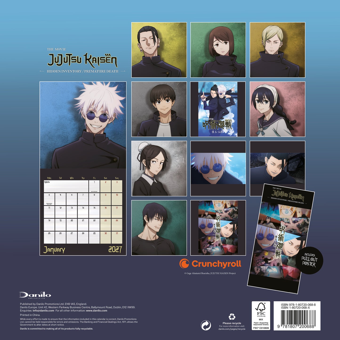 Jujutsu Kaisen 2027 Square Calendar