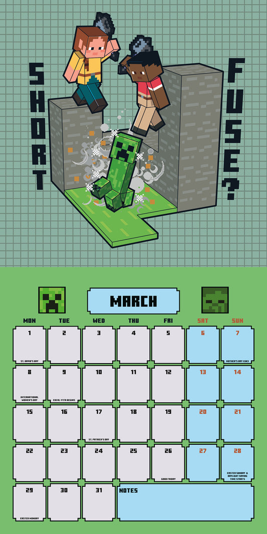 Minecraft 2027 Square Calendar