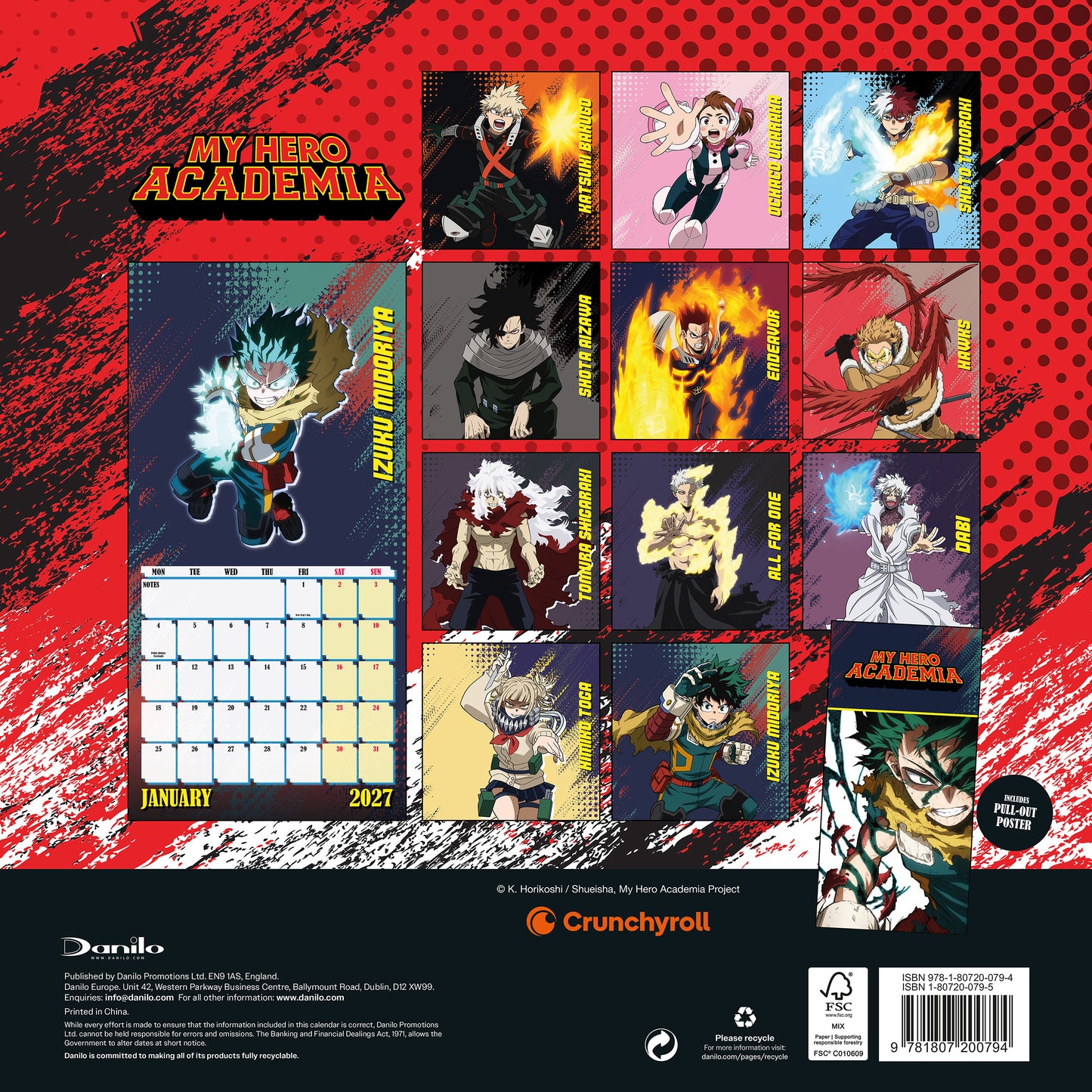 My Hero Academia 2027 Square Calendar