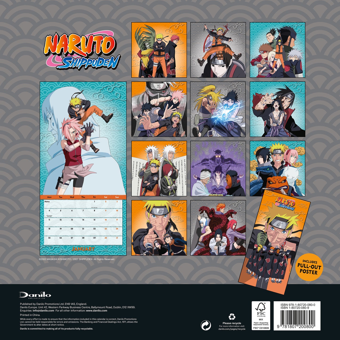 Naruto Shippuden 2027 Square Calendar