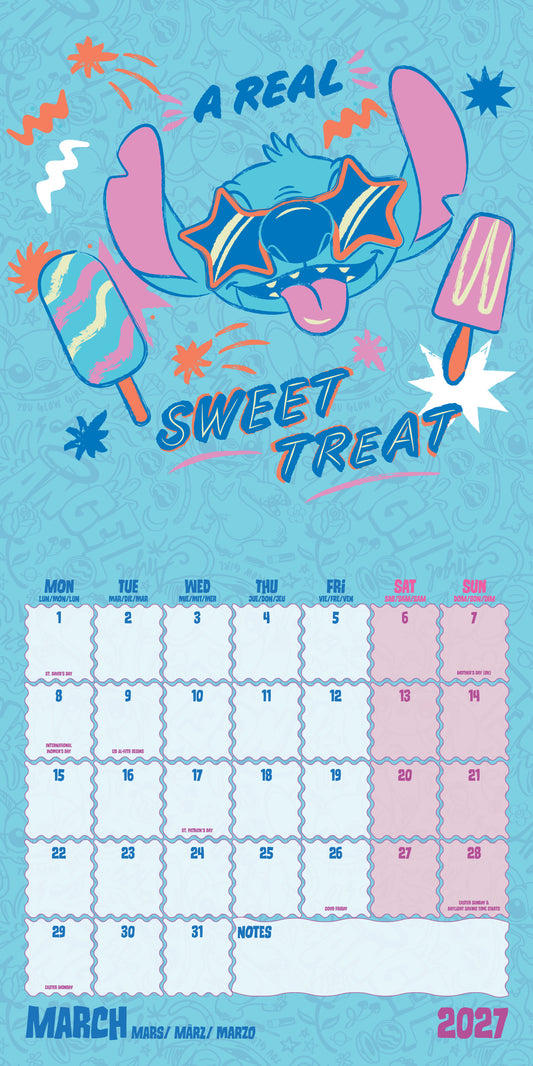 Stitch 2027 Square Calendar - Multi Language