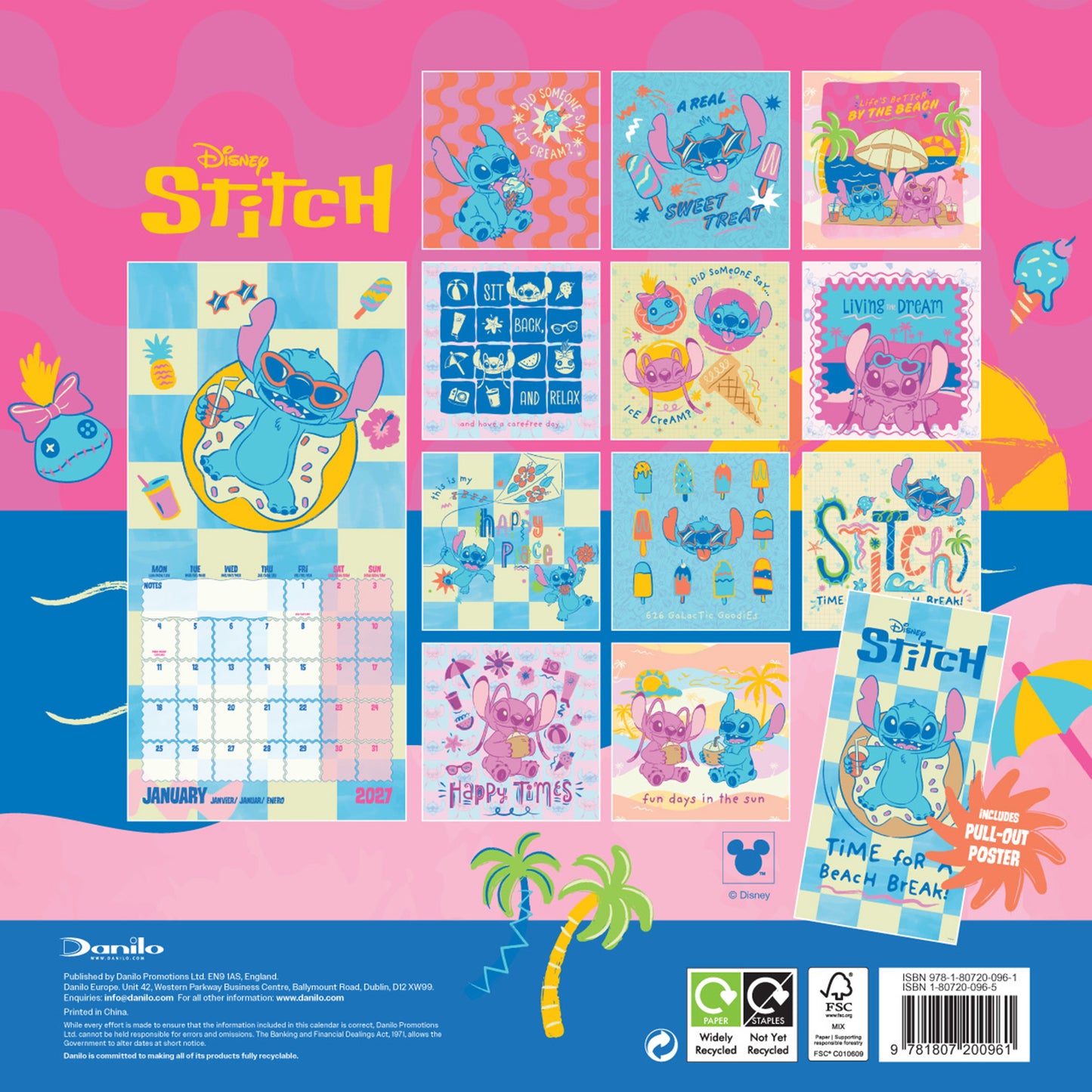 Stitch 2027 Square Calendar - Multi Language
