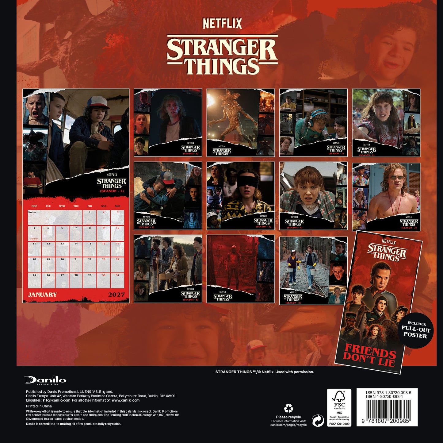 Stranger Things Season 5 2027 Square Calendar