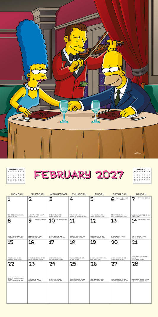 The Simpsons 2027 Square Calendar