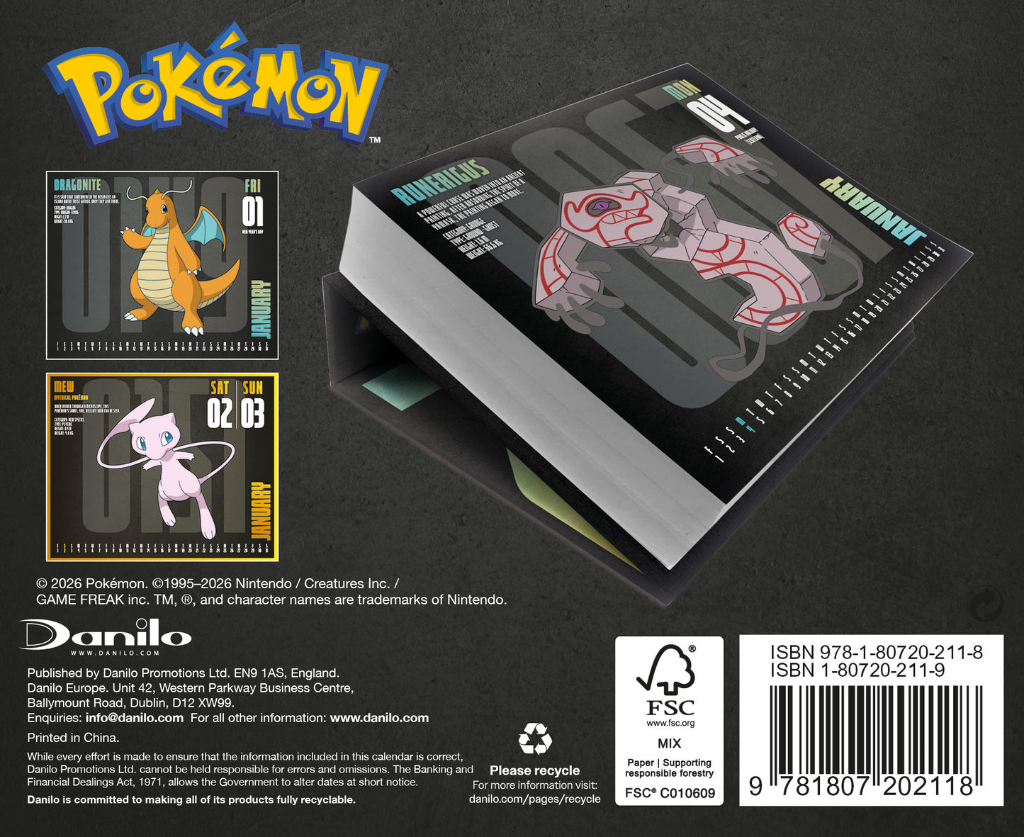 Pokemon 2027 Desk Block Calendar