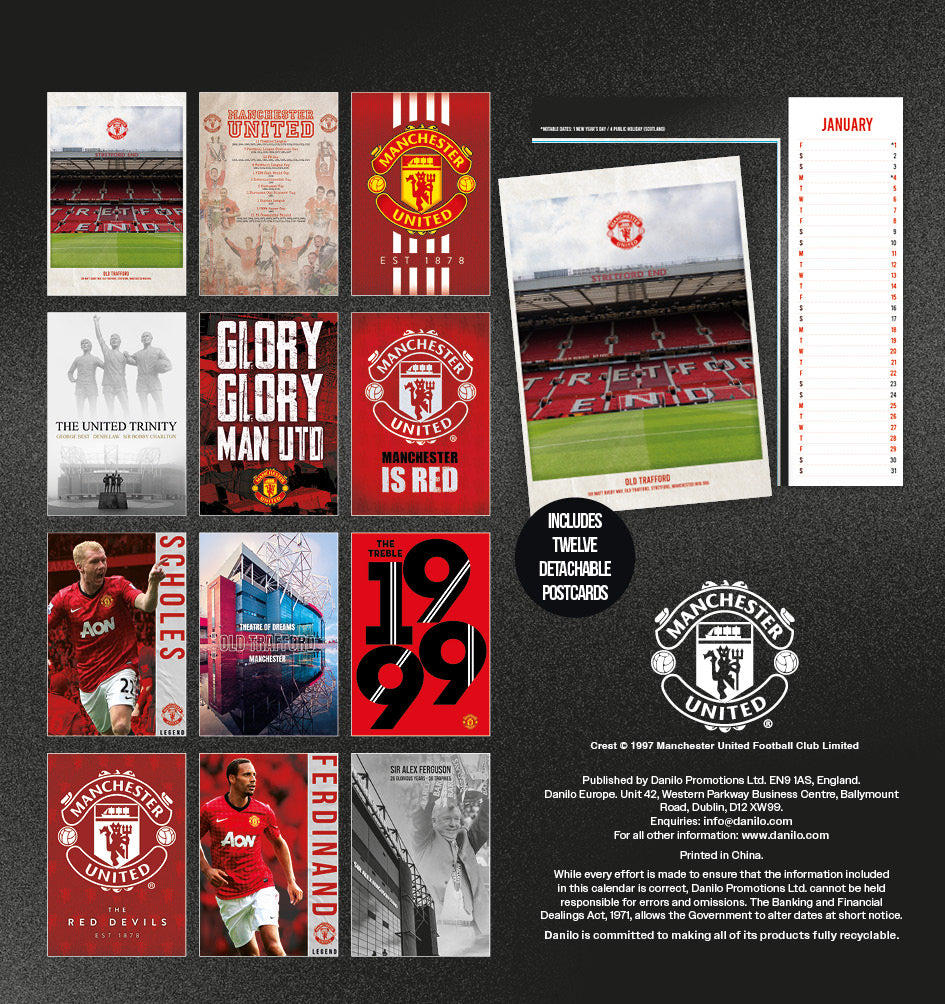 Manchester United FC 2027 Desk Easel Calendar (Post Cards)