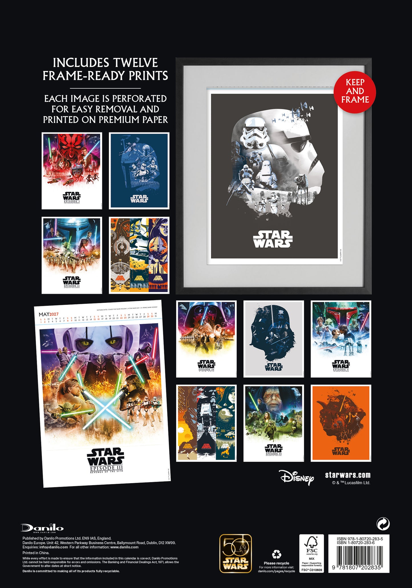 Star Wars Classic 2027 A3 Deluxe Calendar