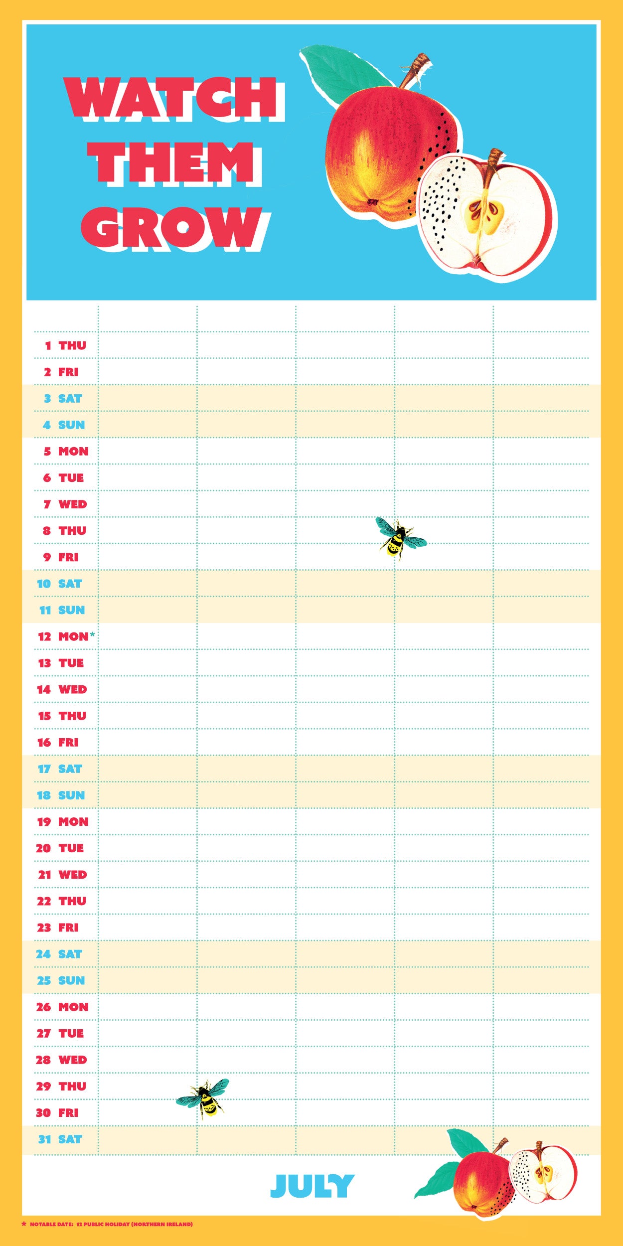 Royal Horticultural Society 2027 Family Organiser Calendar (With Pocket And Stickers)
