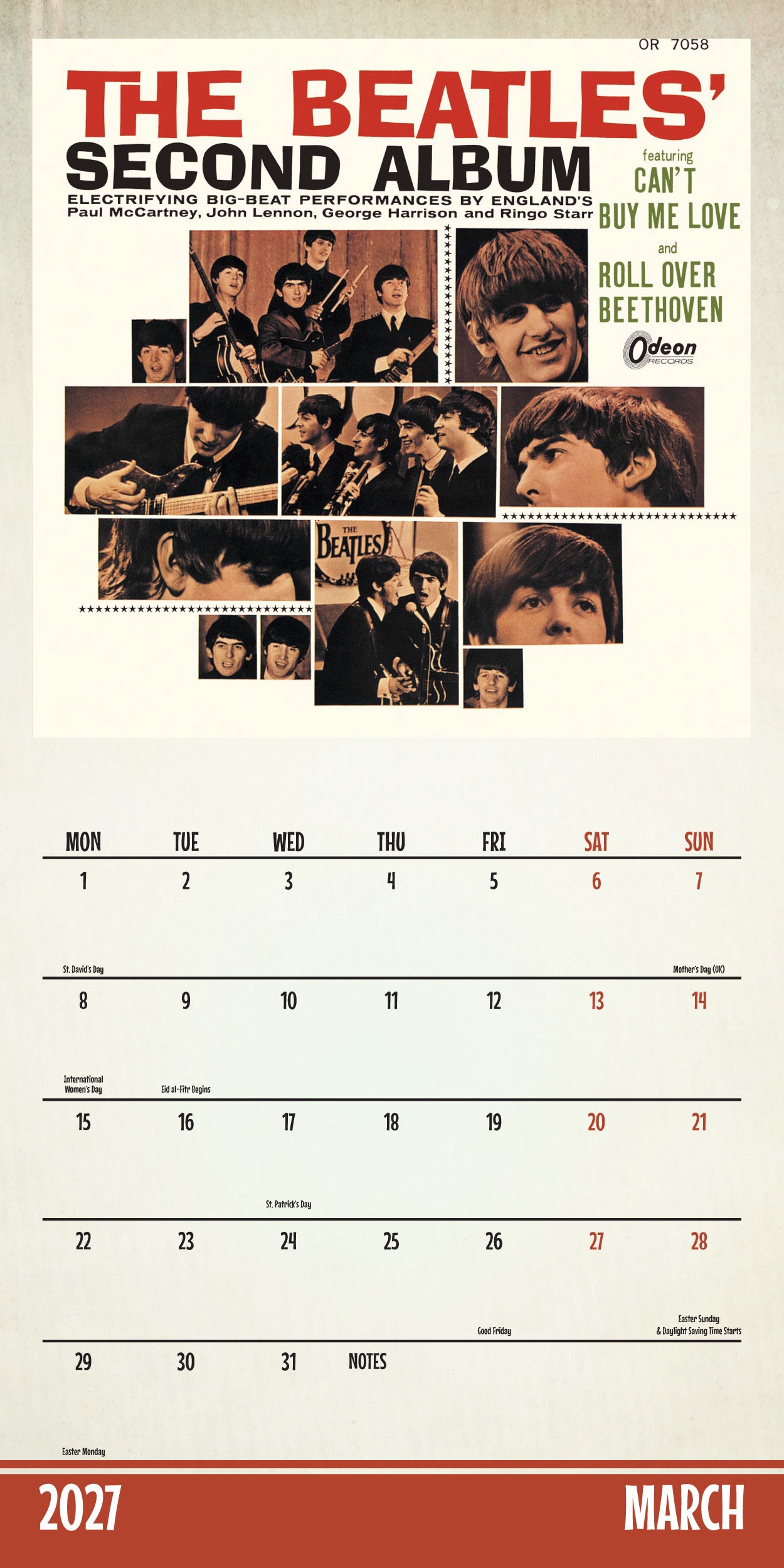 The Beatles 2027 Square Calendar