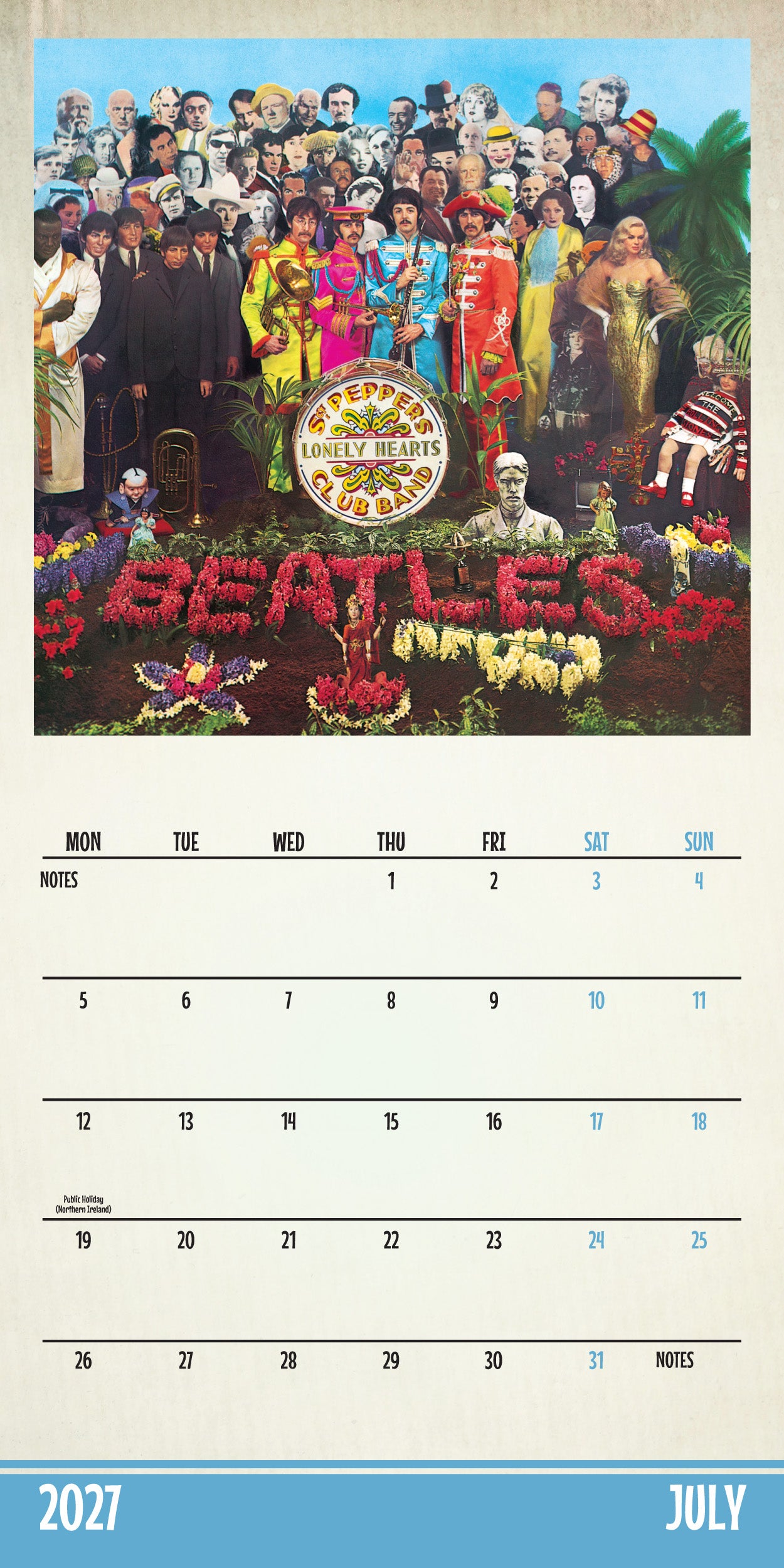 The Beatles 2027 Square Calendar