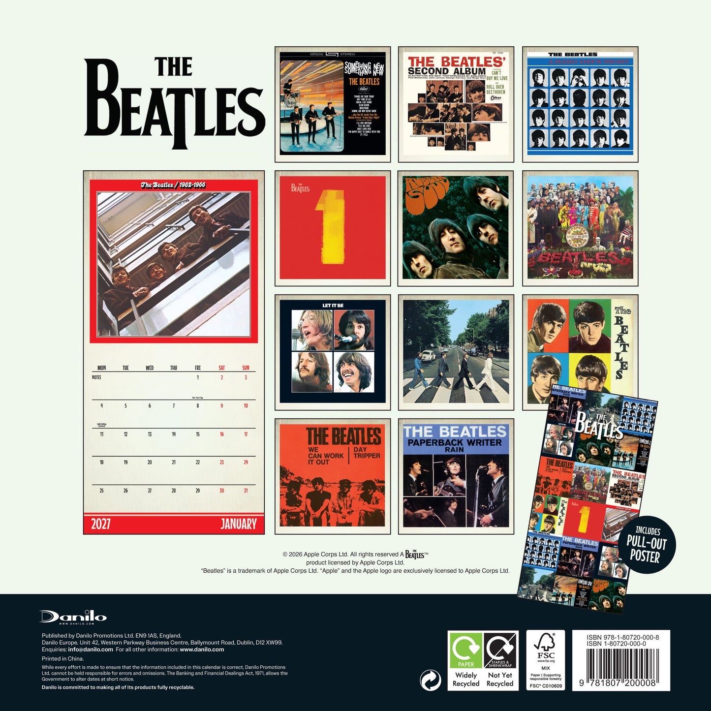 The Beatles 2027 Square Calendar
