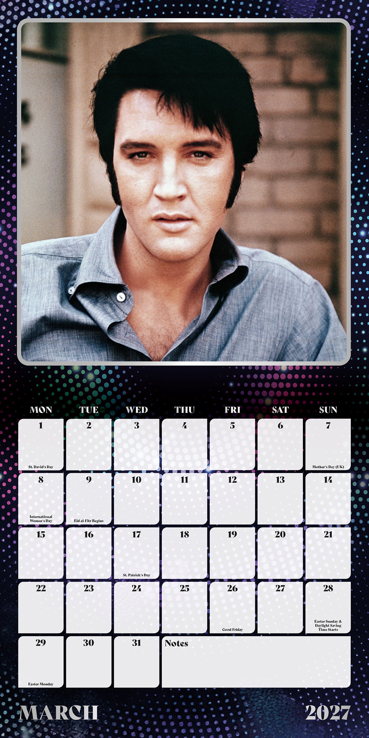 Elvis 2027 Square Calendar
