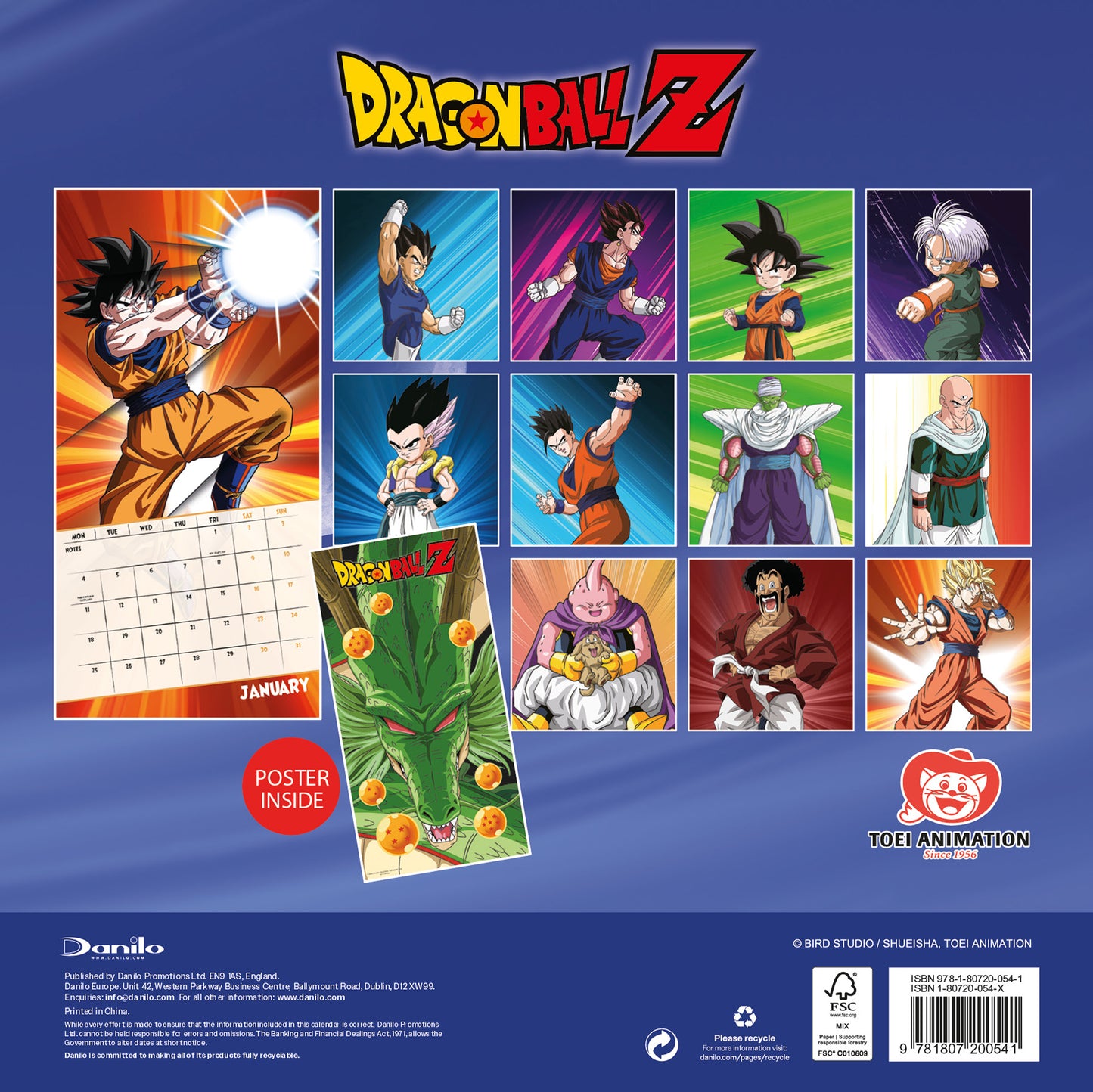 Dragonball Z 2027 Square Calendar