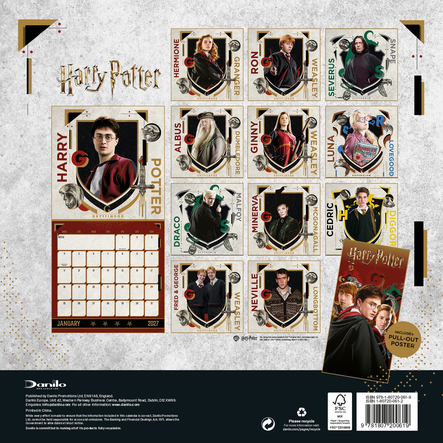 Harry Potter 2027 Square Calendar