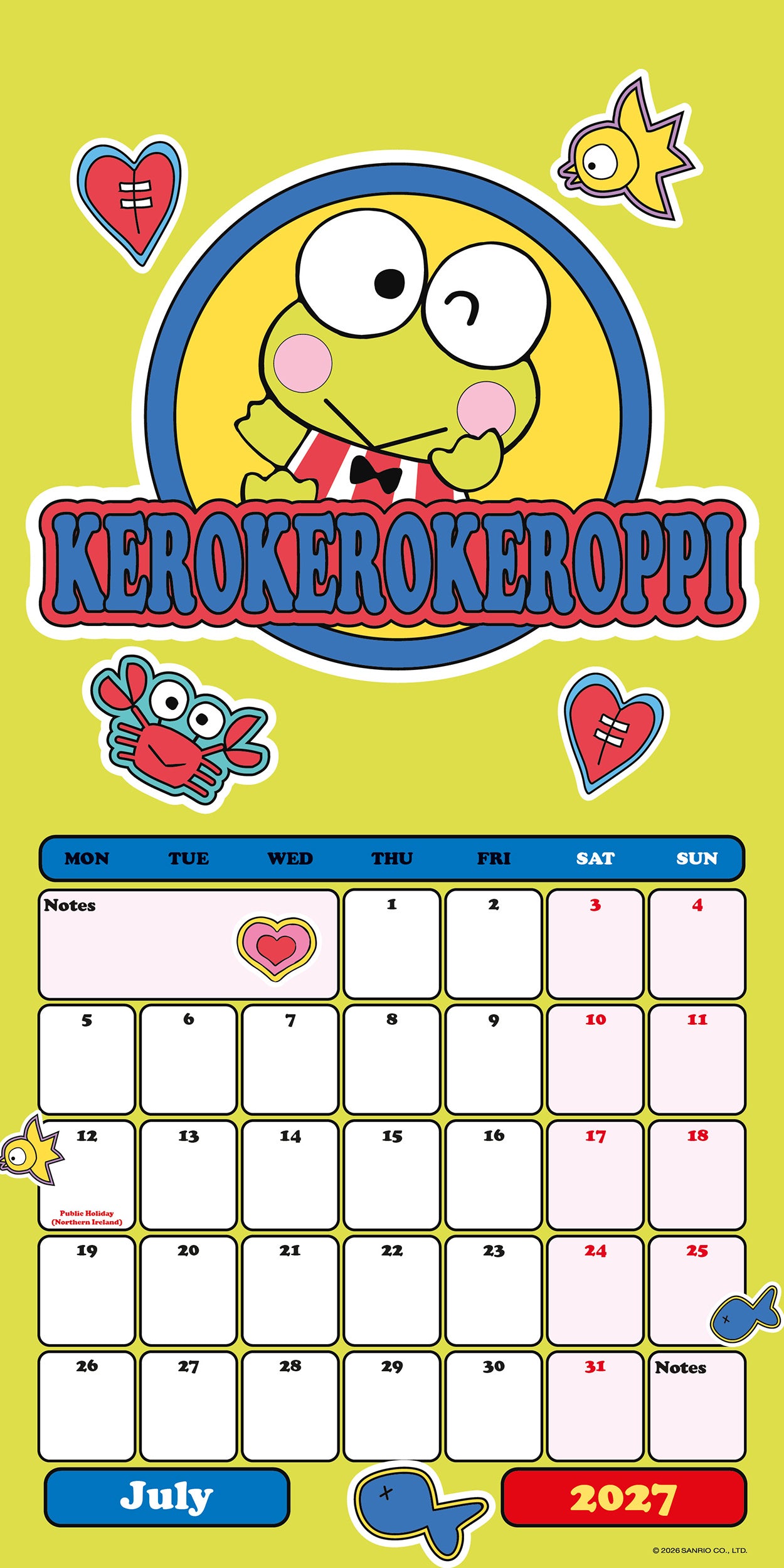 Hello Kitty & Friends 2027 Square Calendar