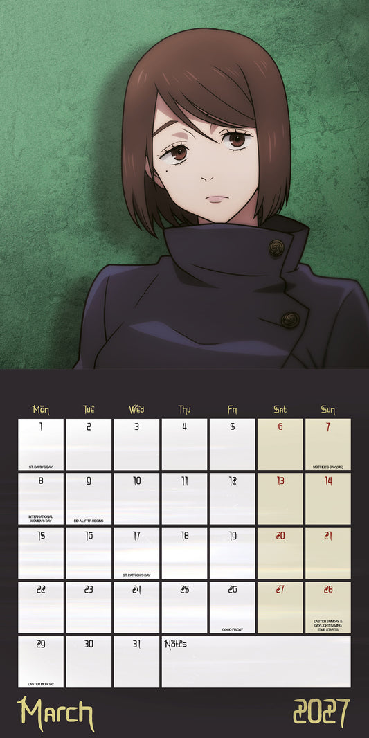 Jujutsu Kaisen 2027 Square Calendar