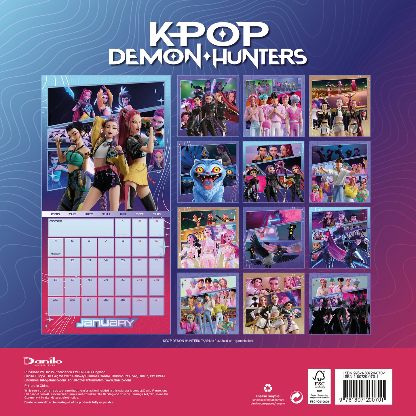 K-Pop Demon Hunters 2027 Square Calendar