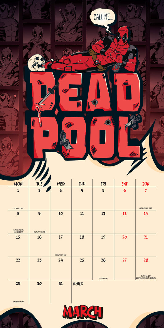 Marvel Deadpool 2027 Square Calendar