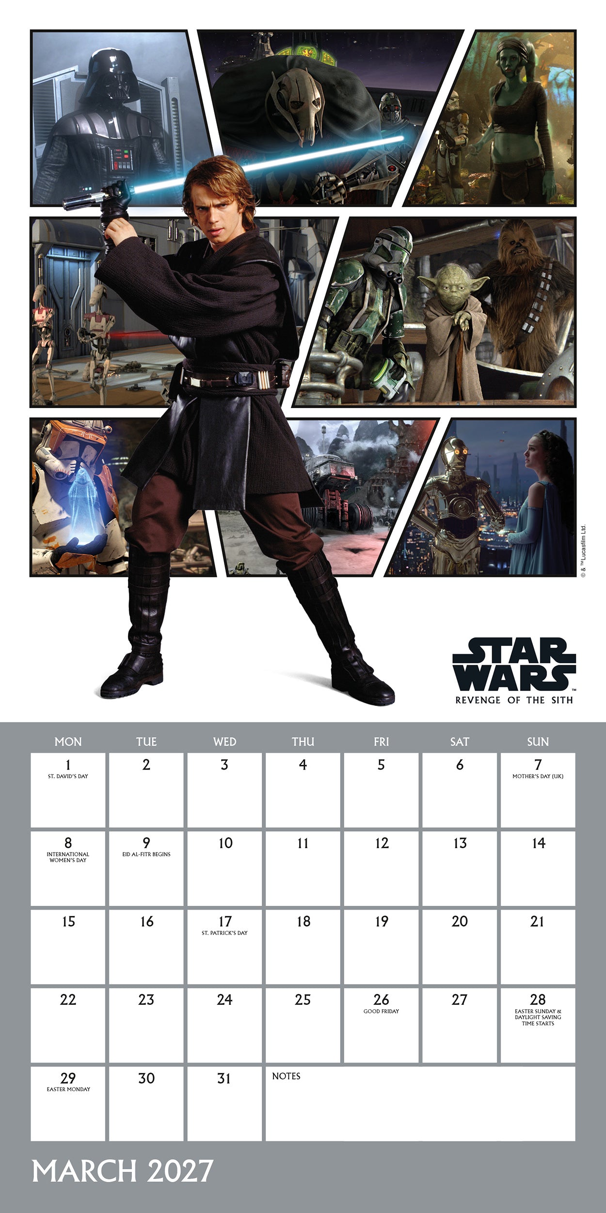 Star Wars Classic 2027 Square Calendar