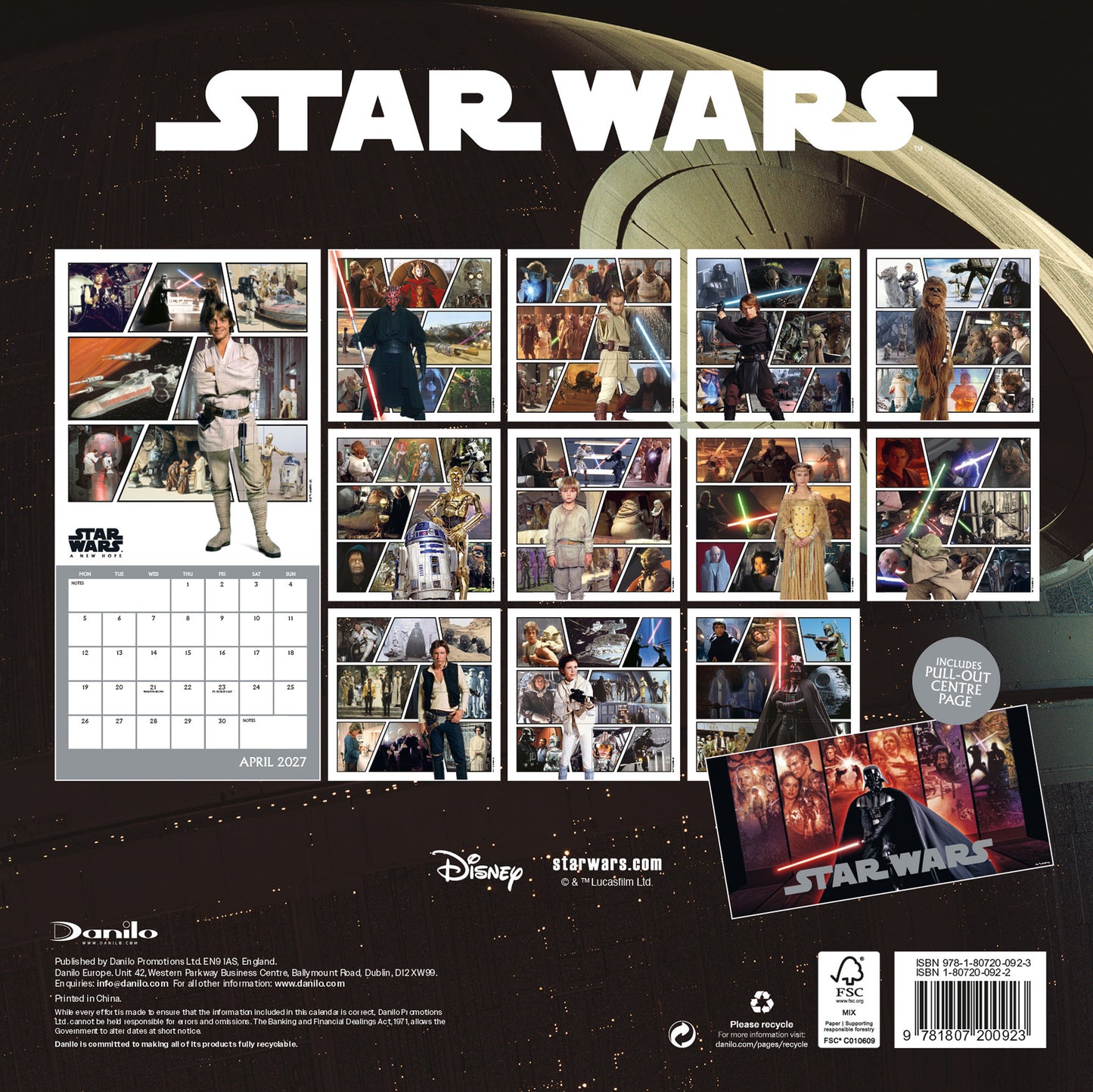 Star Wars Classic 2027 Square Calendar