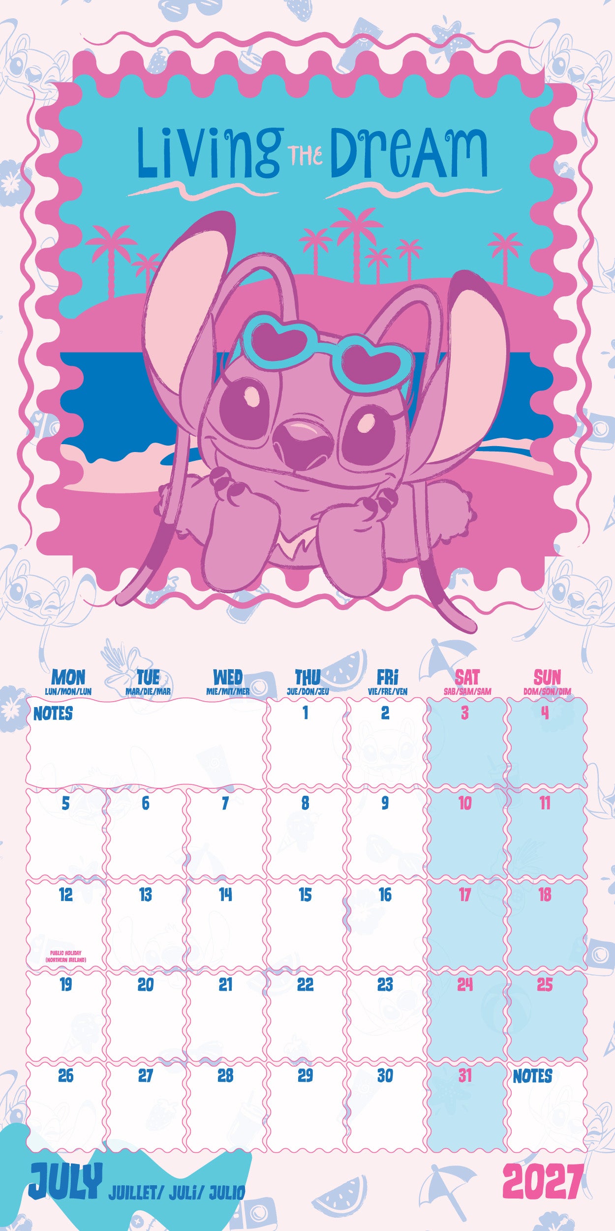 Stitch 2027 Square Calendar - Multi Language