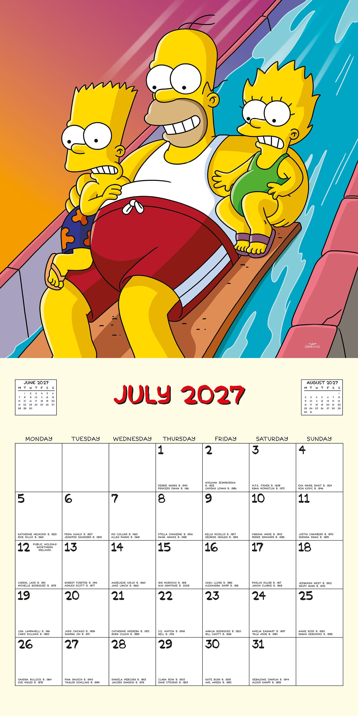 The Simpsons 2027 Square Calendar