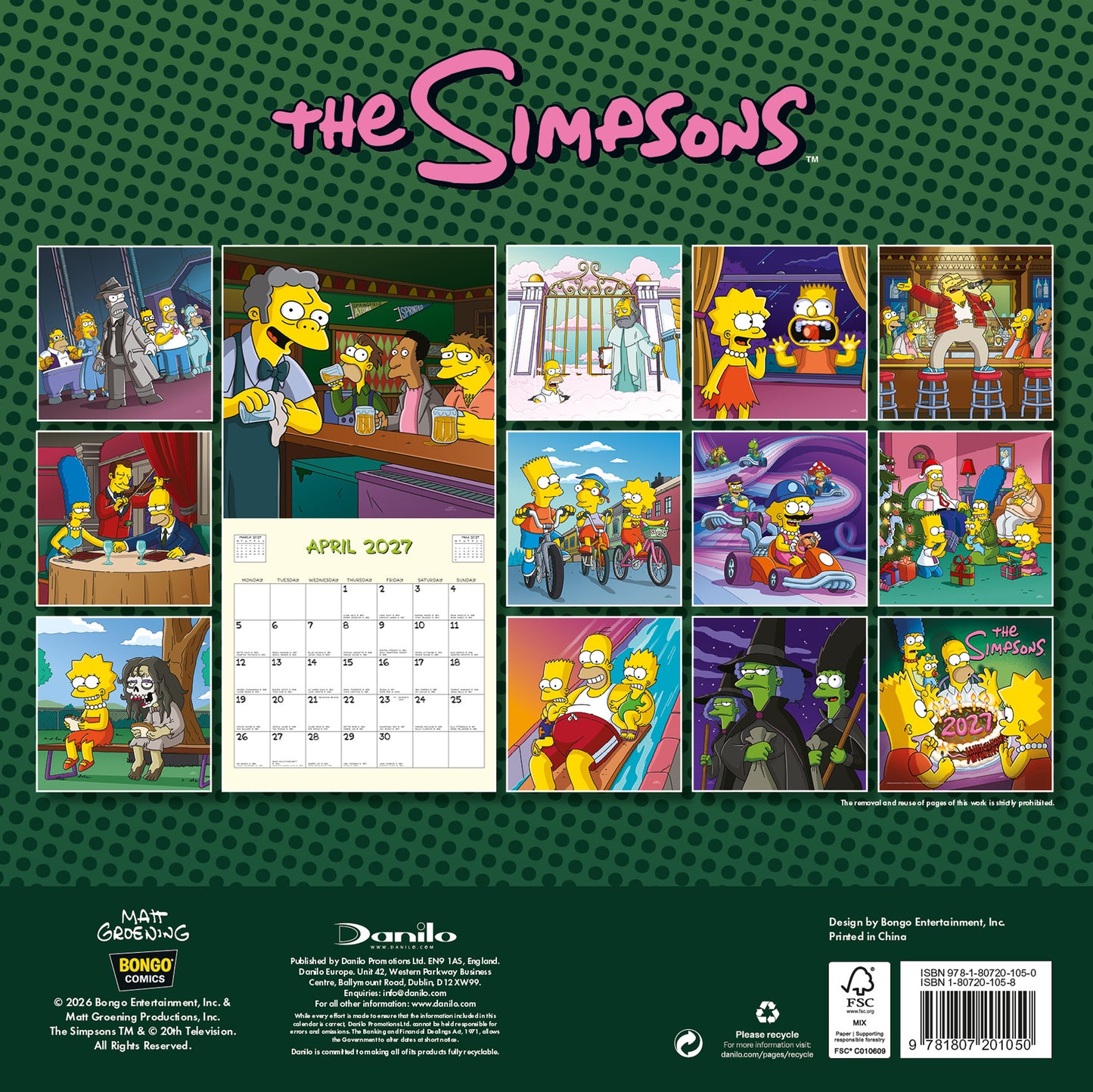 The Simpsons 2027 Square Calendar