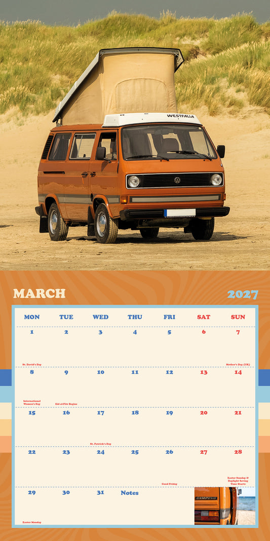 Vw Campervans 2027 Square Calendar
