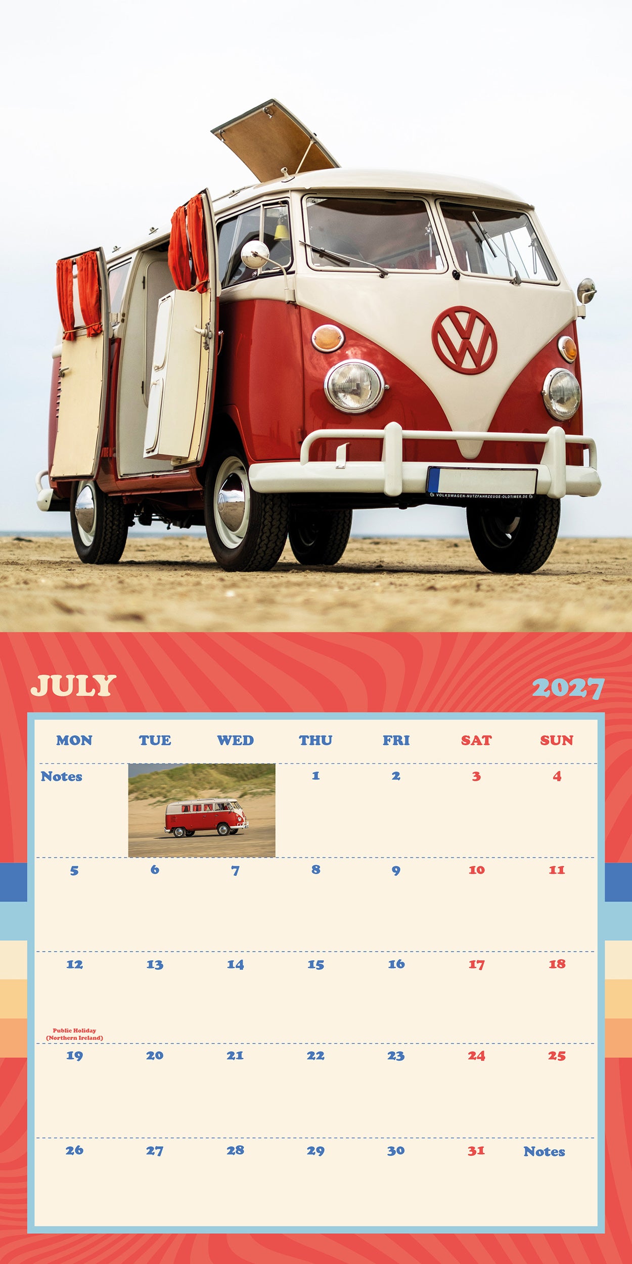 Vw Campervans 2027 Square Calendar
