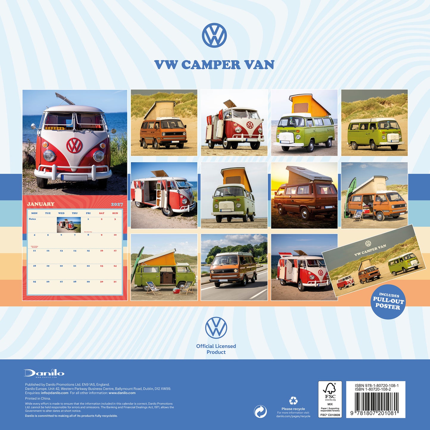 Vw Campervans 2027 Square Calendar