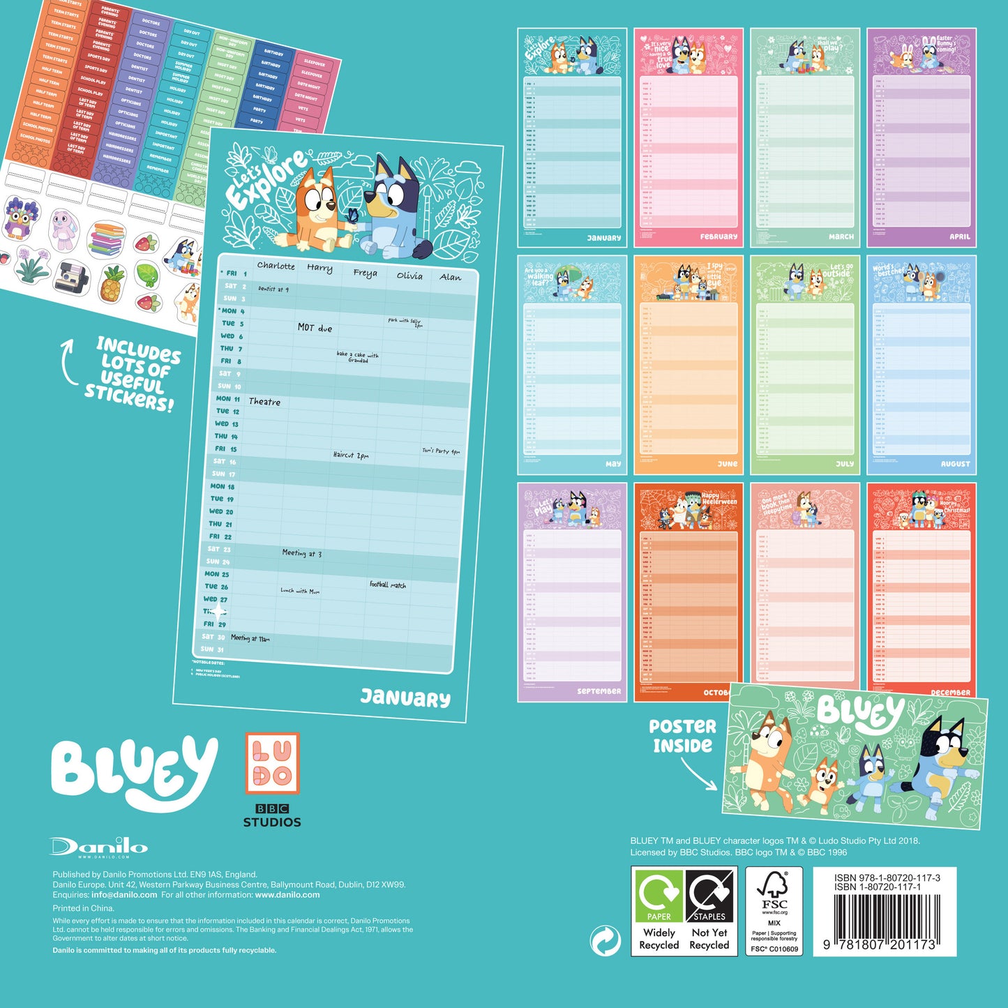 Bluey 2027 Family Organiser Calendar