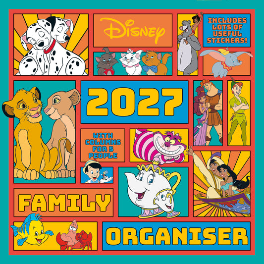 Disney Classics 2027 Family Organiser Calendar (With Stickers And Pocket)