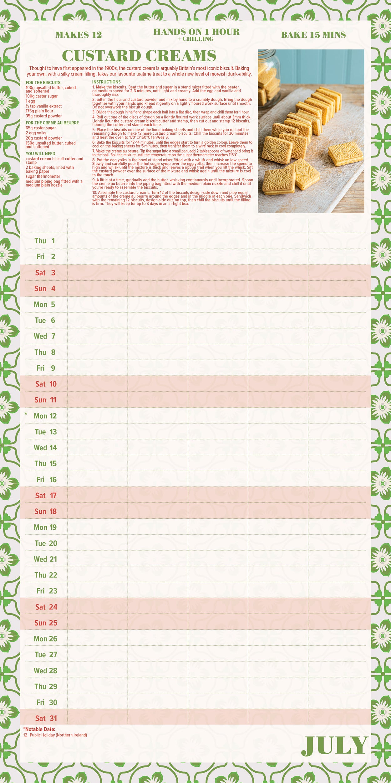 The Great British Bake Off 2027 Family Organiser Calendar (With Stickers)