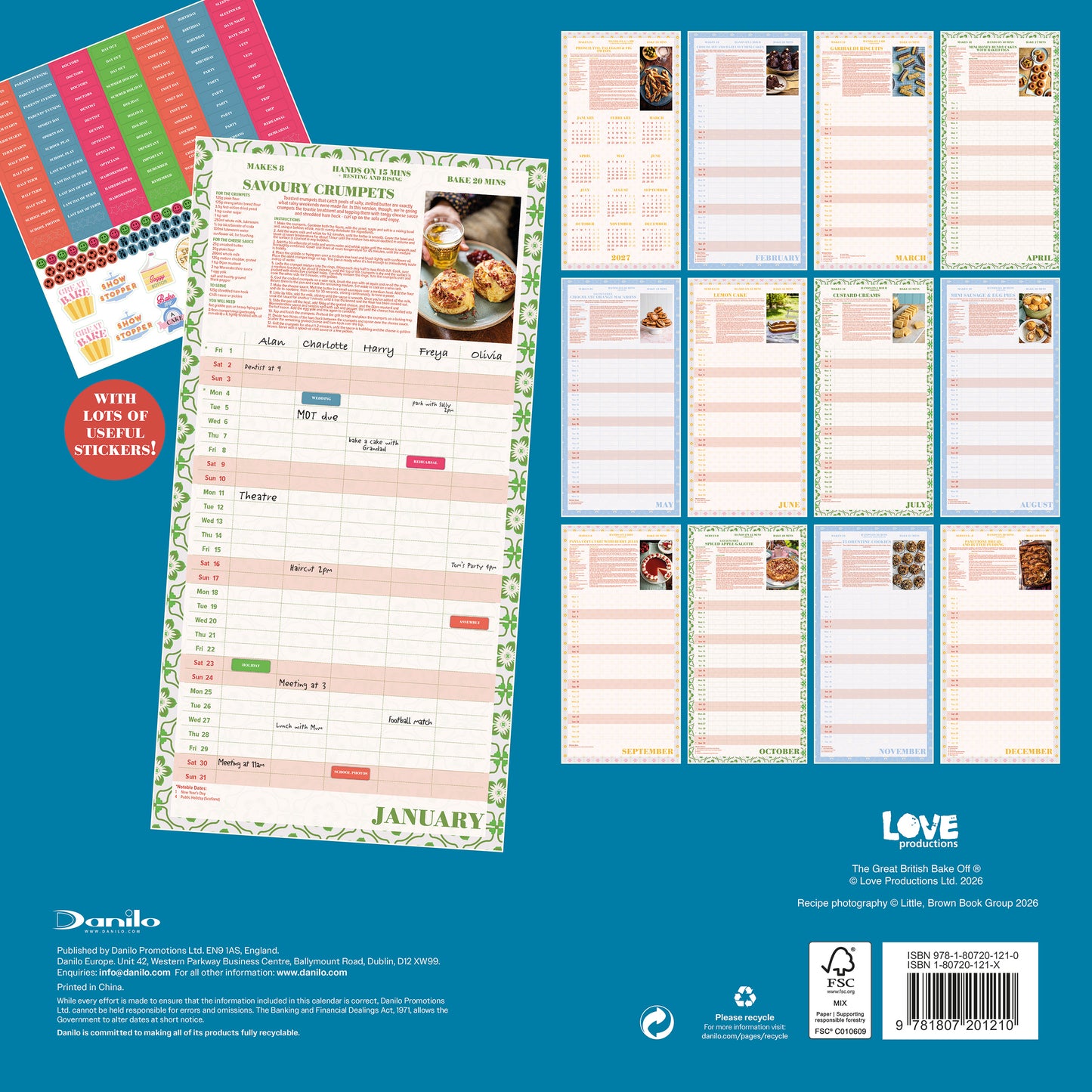 The Great British Bake Off 2027 Family Organiser Calendar (With Stickers)