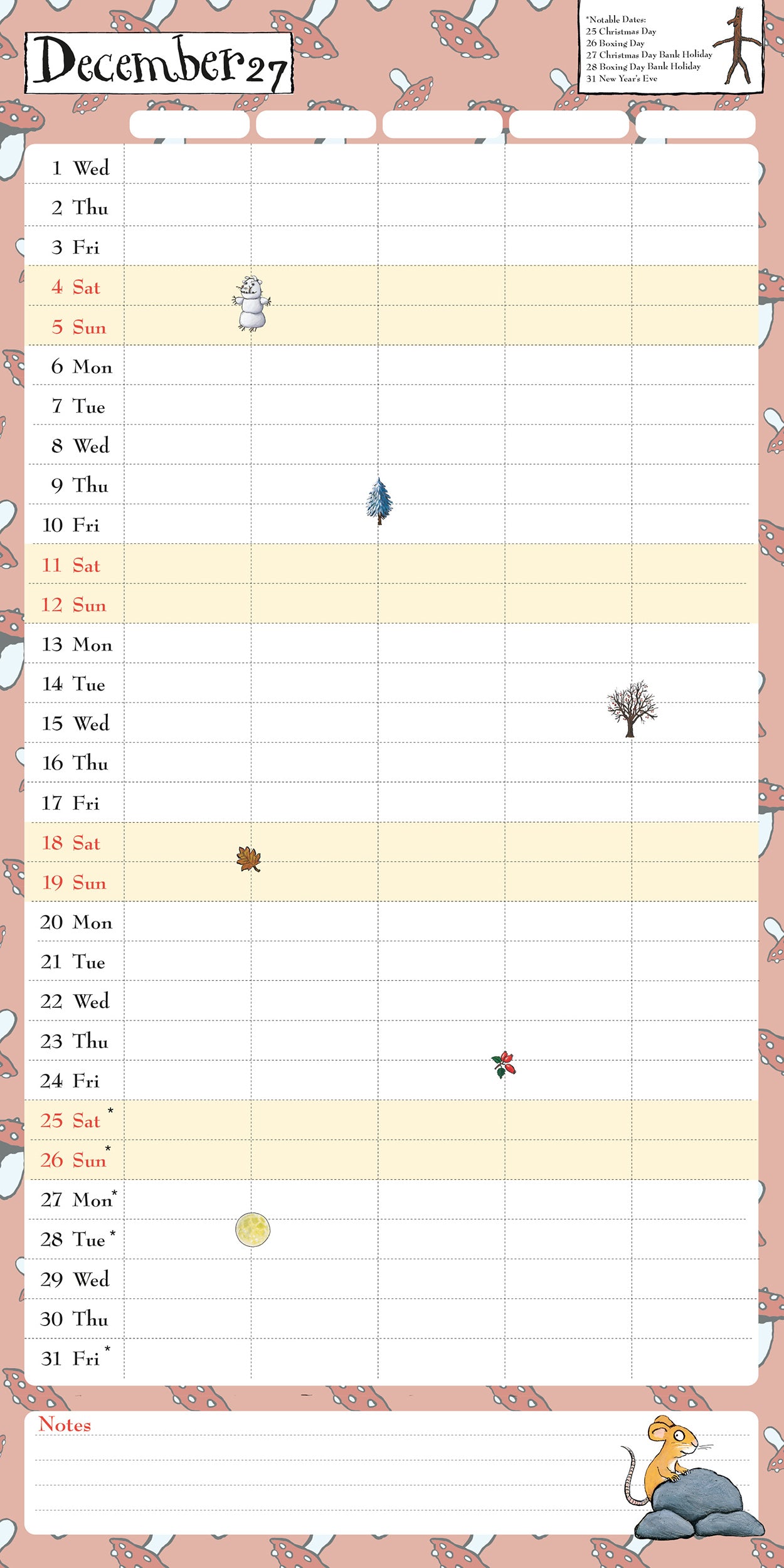 The Gruffalo 2027 Family Organiser Calendar (With Pocket And Stickers)