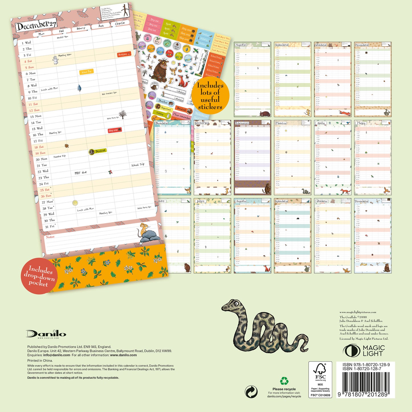 The Gruffalo 2027 Family Organiser Calendar (With Pocket And Stickers)