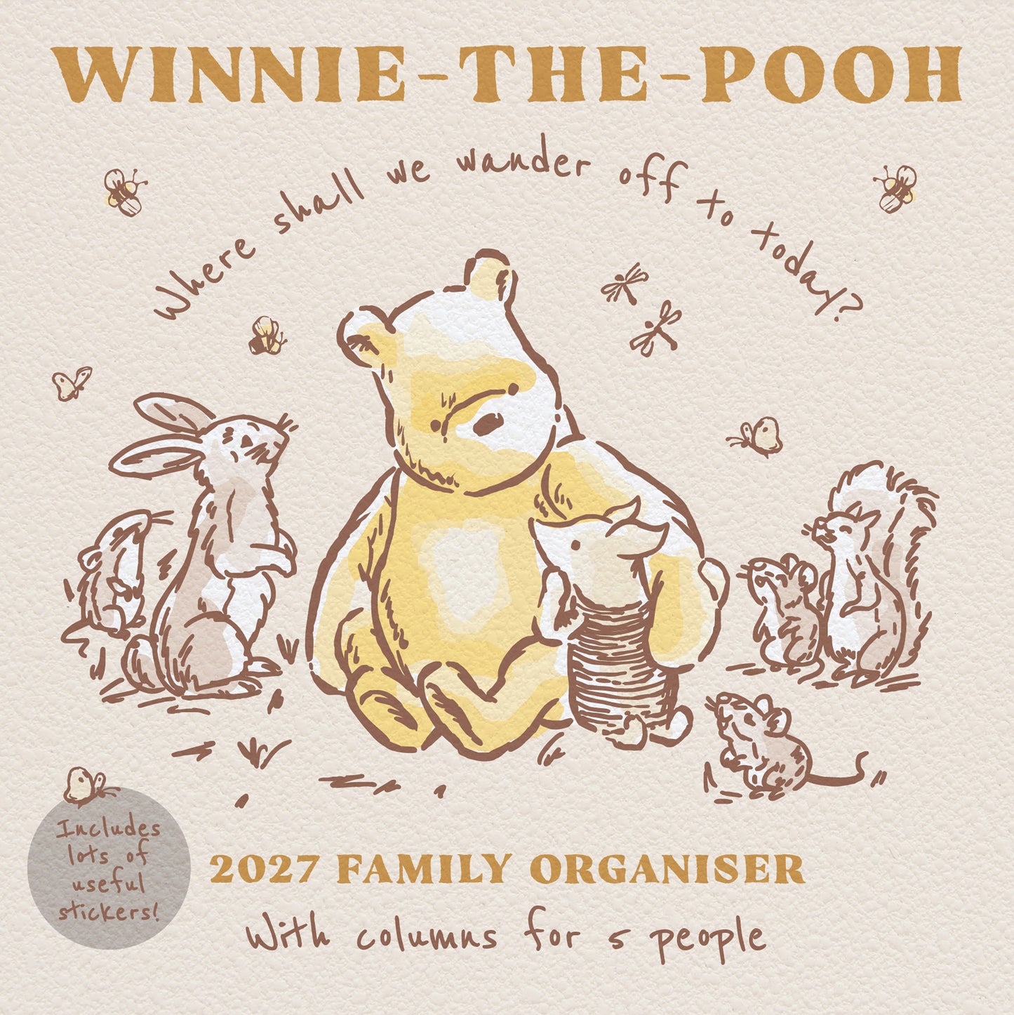 Winnie The Pooh 2027 Family Organiser Calendar  (With Stickers)