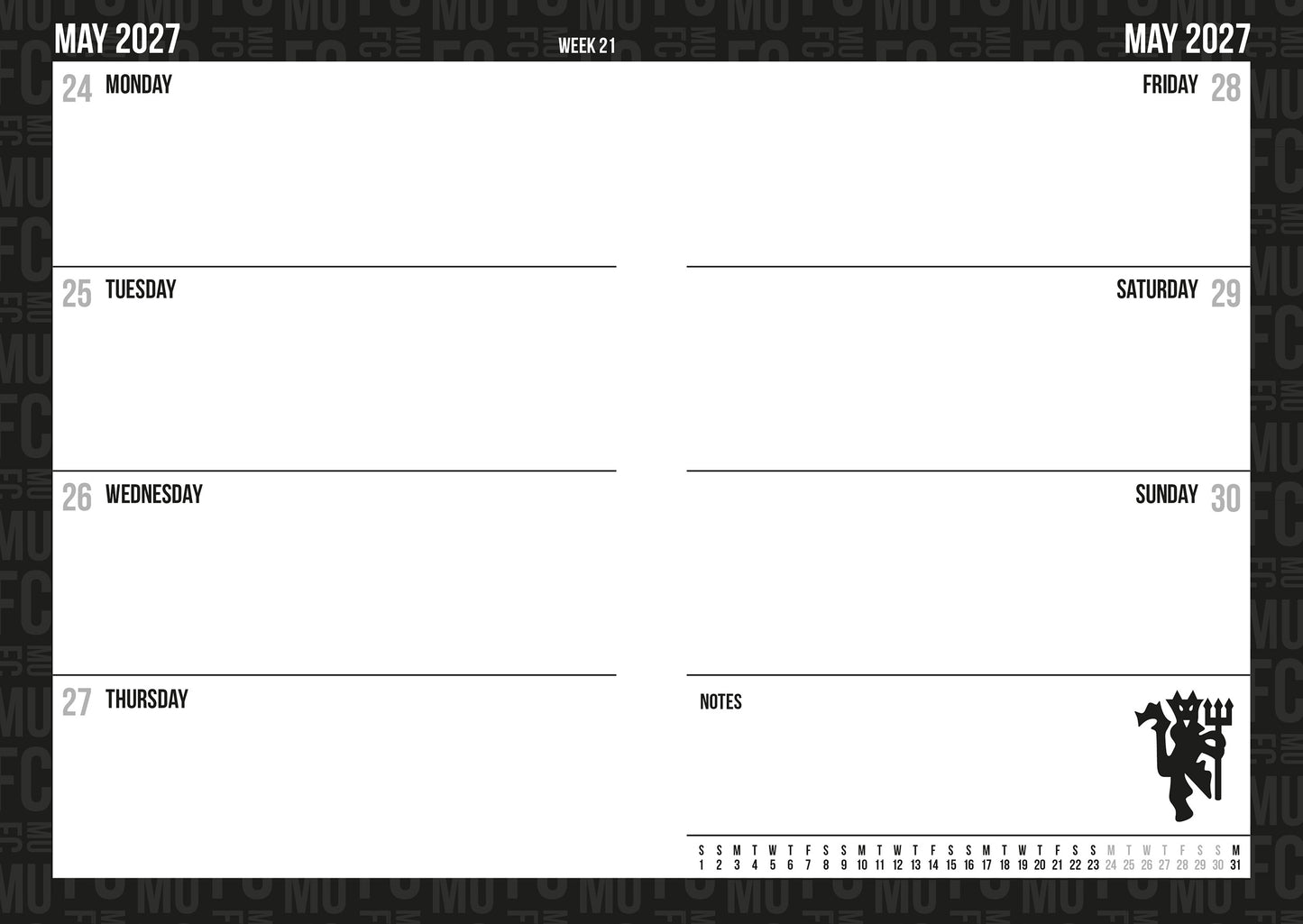 Manchester United FC 2027 A5 Diary