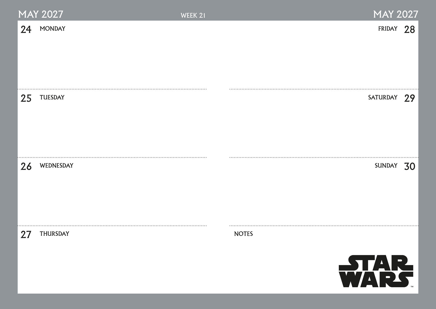 Star Wars 2027 A5 Diary