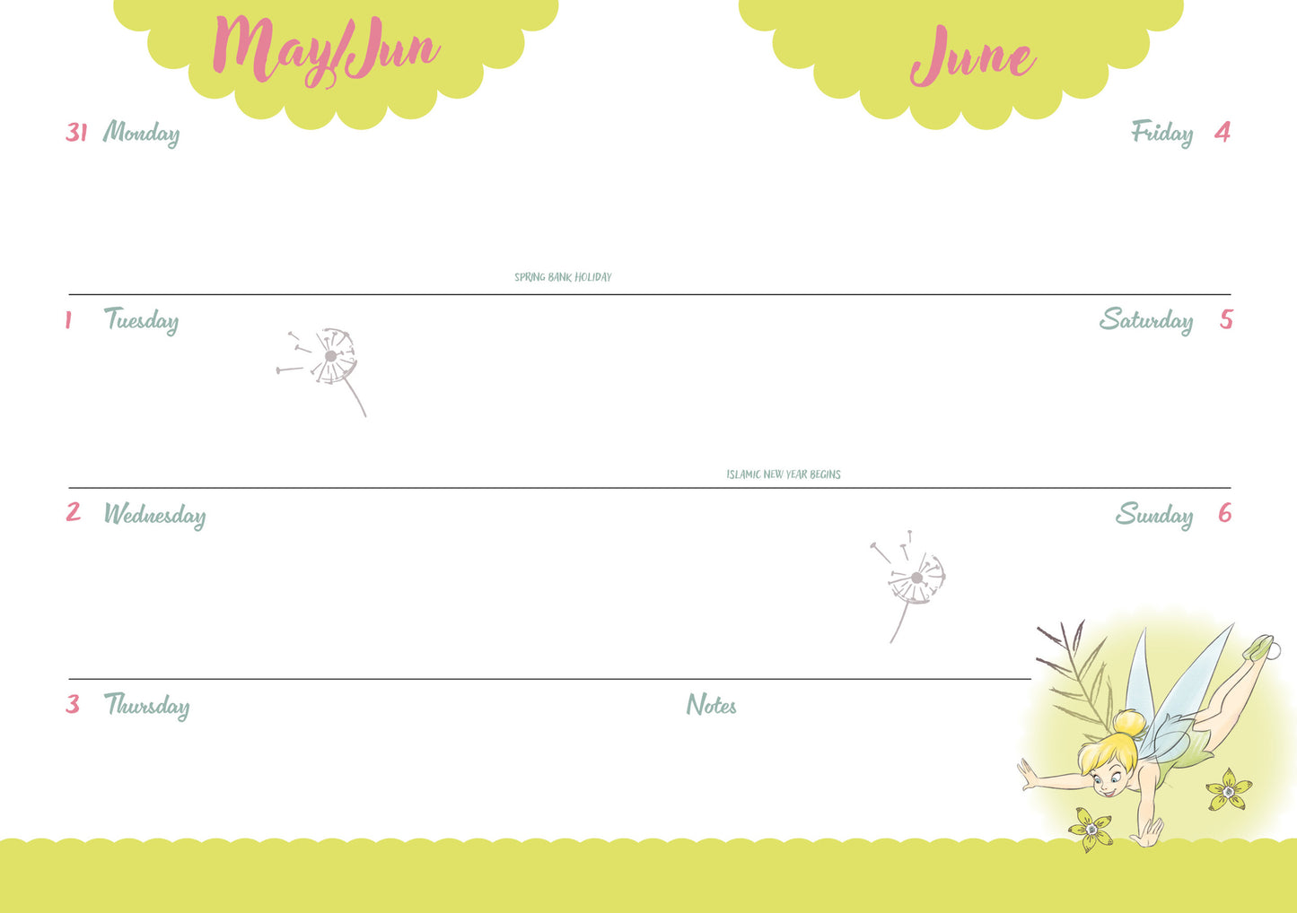 Disney Tinkerbell 2027 A6 Diary