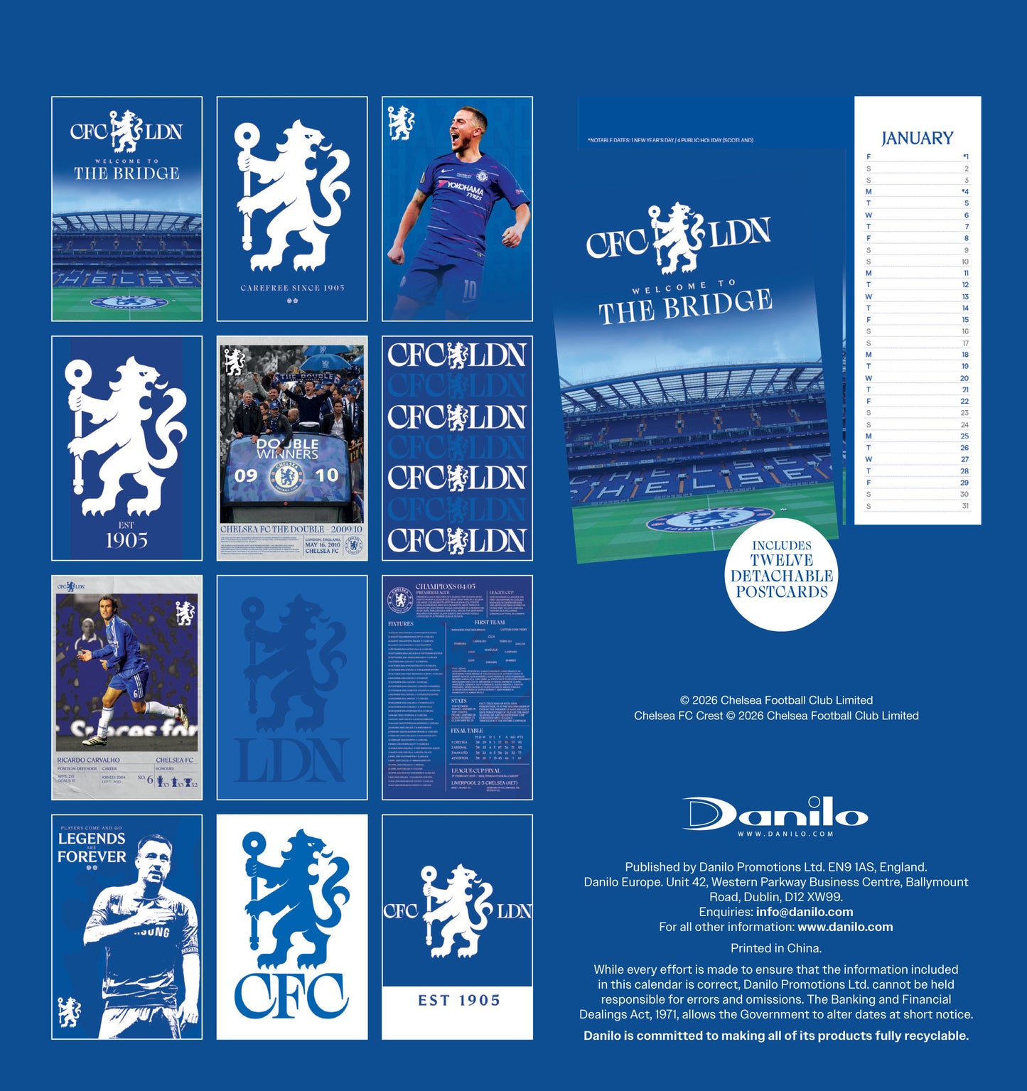 Chelsea FC 2027 Desk Easel Calendar