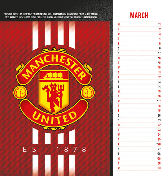Manchester United FC 2027 Desk Easel Calendar (Post Cards)
