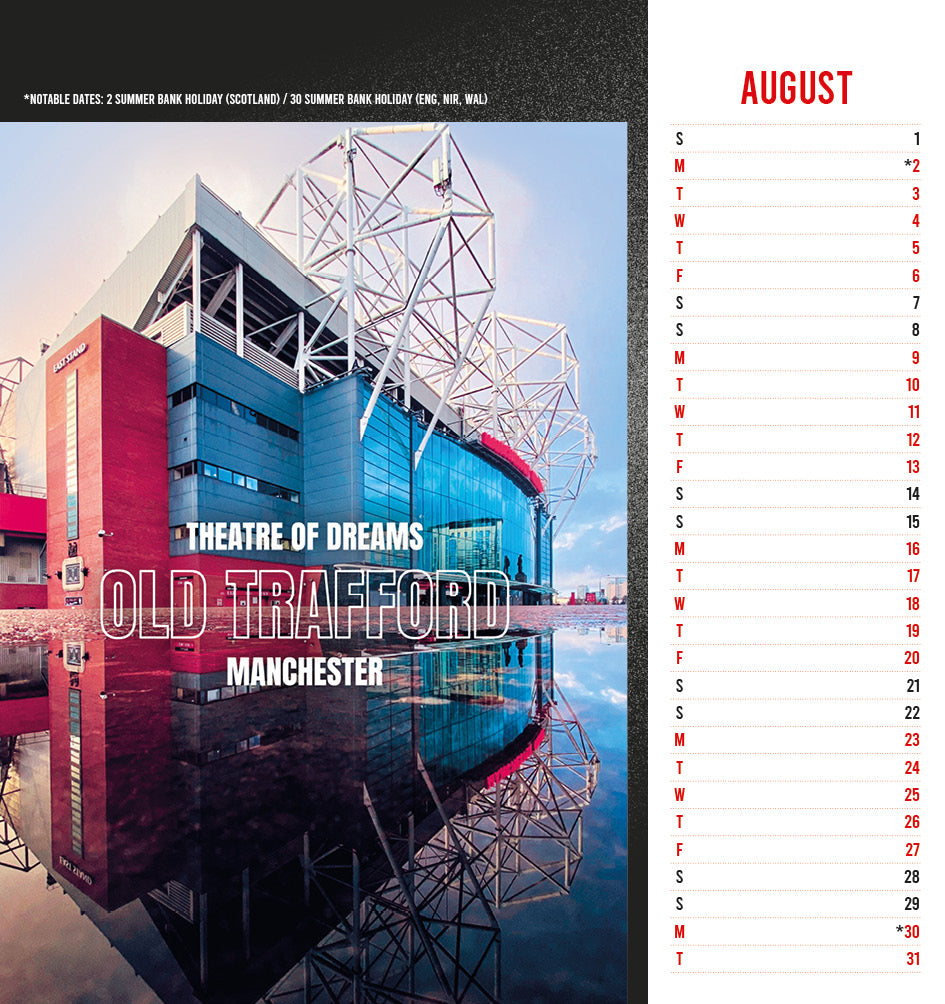 Manchester United FC 2027 Desk Easel Calendar (Post Cards)