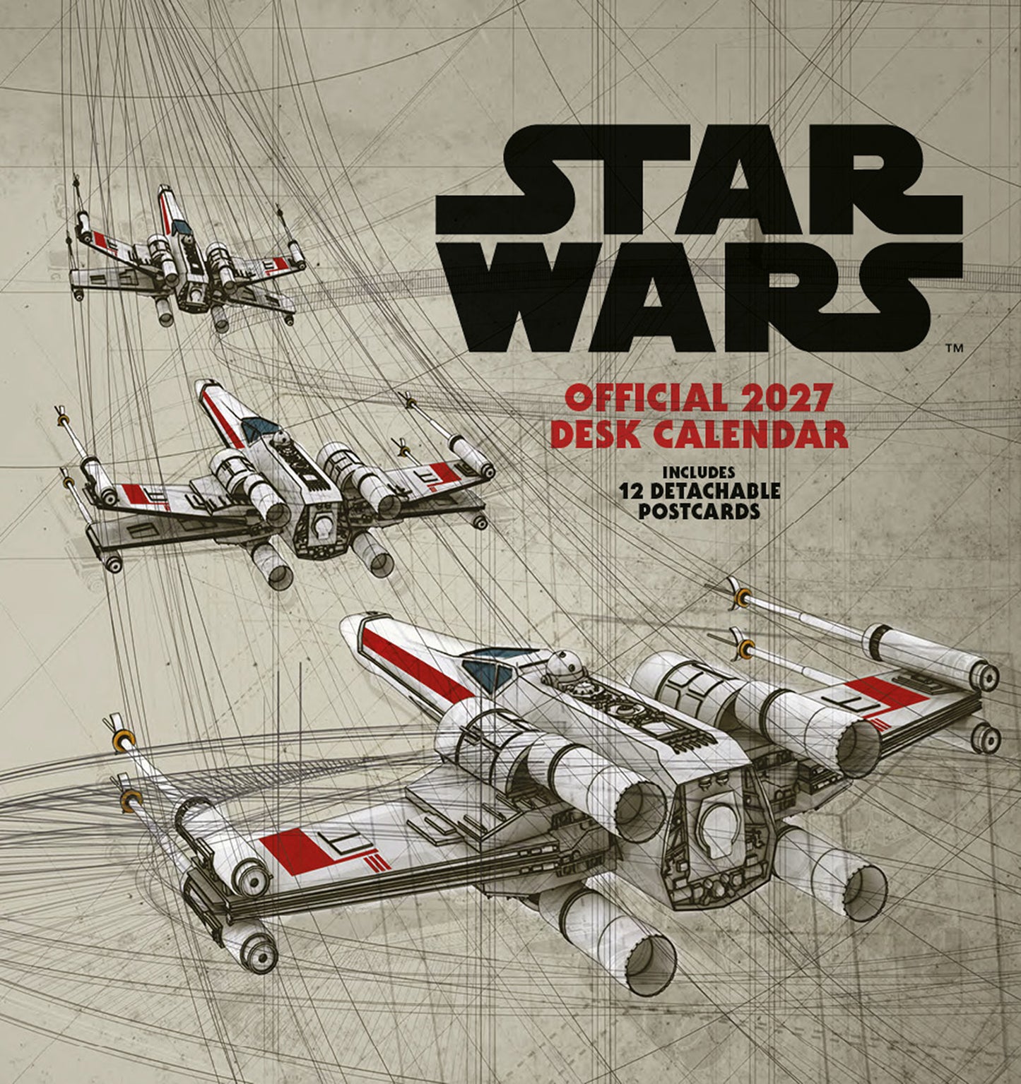 Star Wars Classic 2027 Post Card Desk Easel Calendar