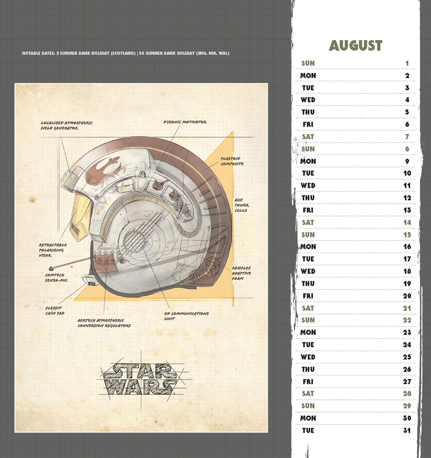 Star Wars Classic 2027 Post Card Desk Easel Calendar