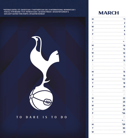 Tottenham Hotspur FC 2027 Desk Easel Calendar (Postcards)