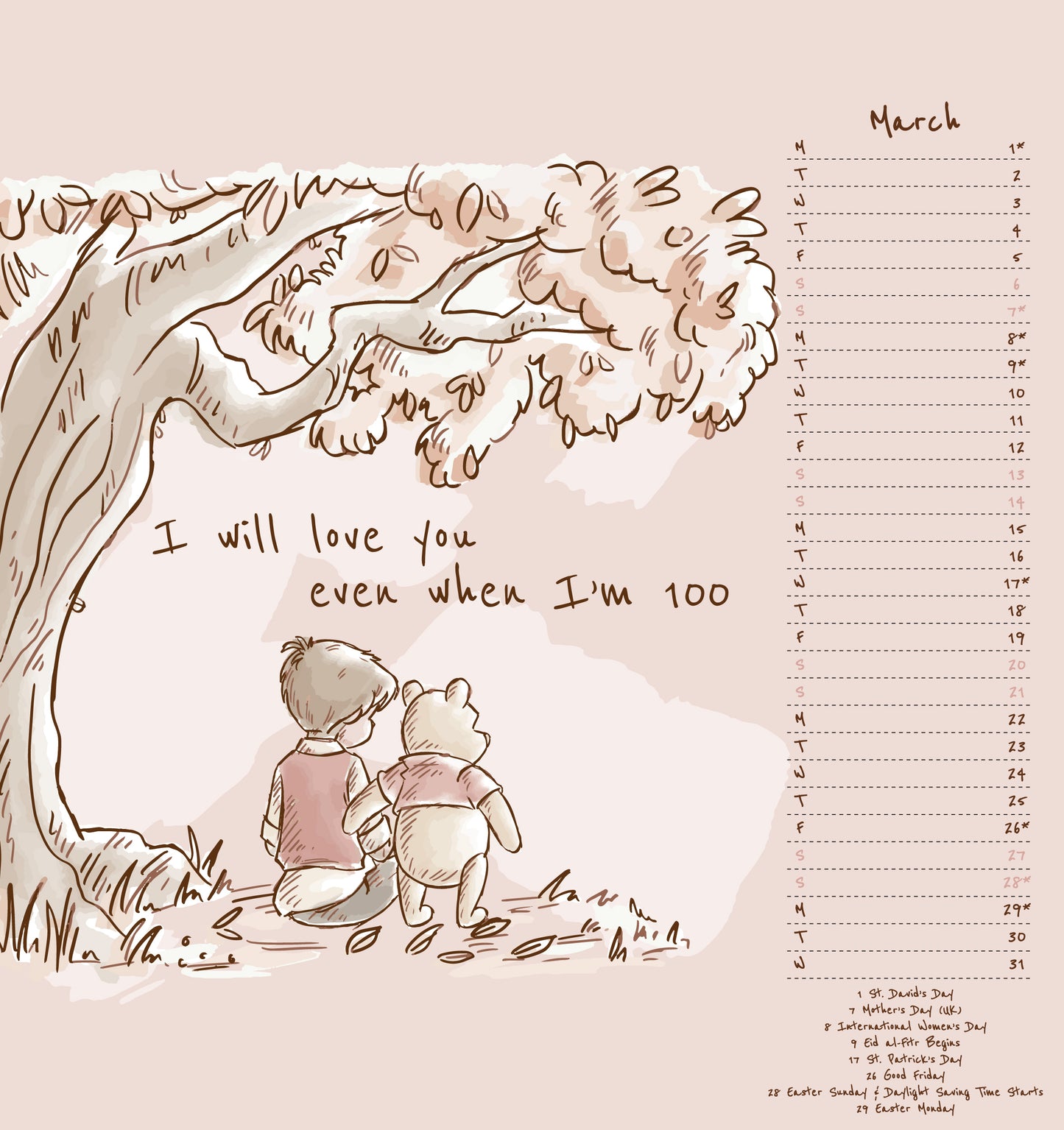 Winnie The Pooh 2027 Desk Easel Calendar